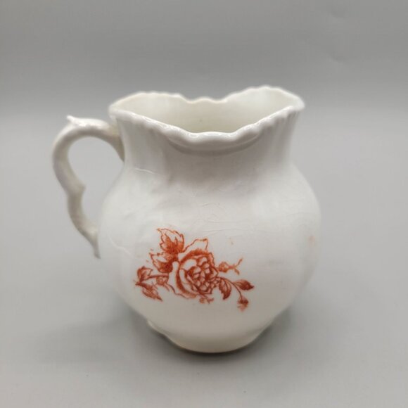Rare Antique Burford Brothers Ironstone Creamer Pitcher East Liverpool Ohio - Picture 3 of 7